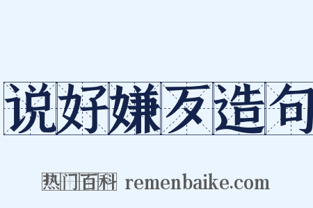 说好嫌歹造句是什么意思的图片